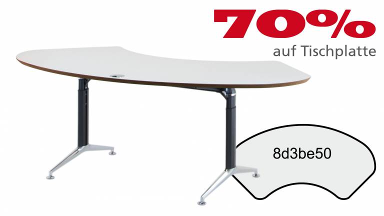 Schreibtisch FormFit gerade 8d3be50 in kristallweiß Dekor 2040x1027mm