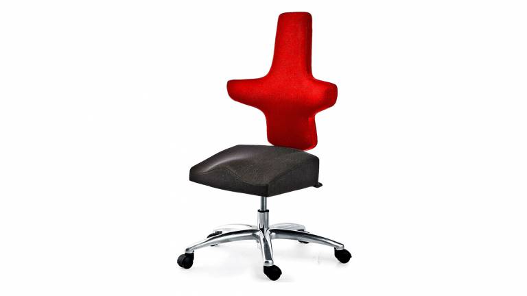 WEY-chair 106 人体工学马鞍座双色办公椅（红色）