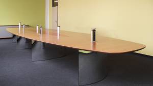 circon s-class - 7x2m - Conference table with mini notebook media control for Media Markt, Ingolstadt