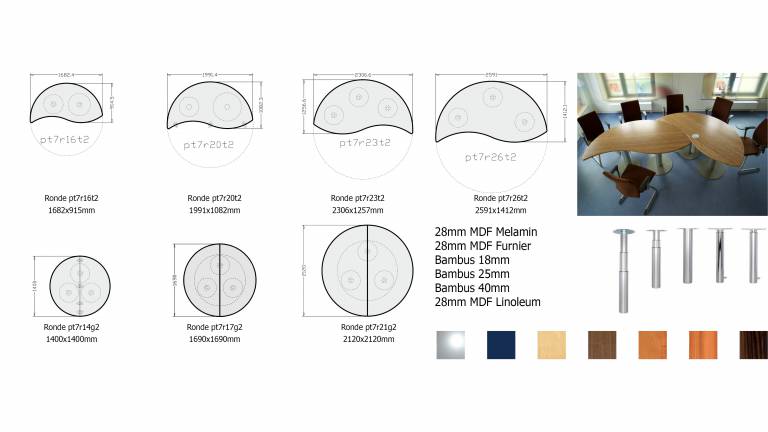 Smart conference and meeting tables - round version