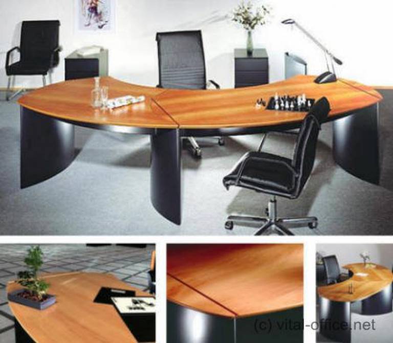 circon 行政经典-行政办公桌-高贵的布莱克与欧洲樱桃树、 梨树瑞士和 Scamore 树